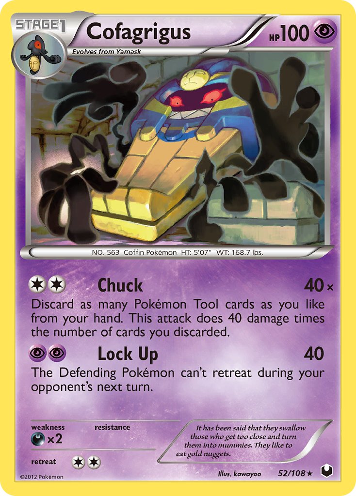 Cofagrigus (52/108) (Cracked Ice Holo) (Theme Deck Exclusive) [Black & White: Dark Explorers] | Anubis Games and Hobby