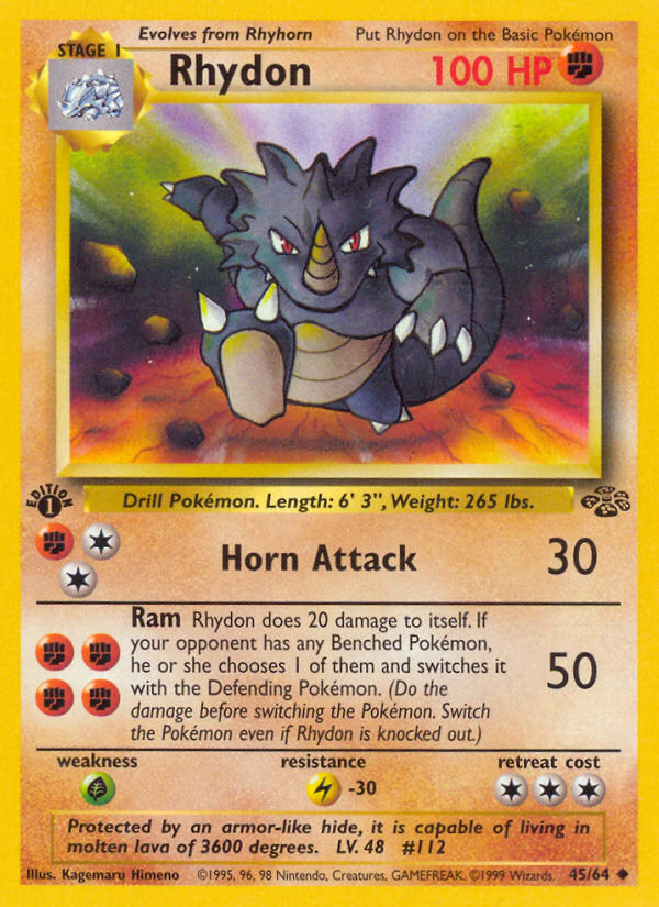 Rhydon (45/64) [Jungle 1st Edition] | Anubis Games and Hobby