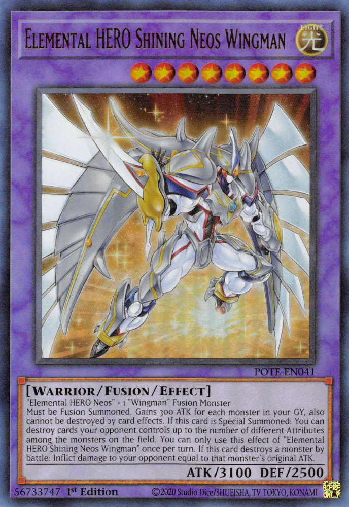 Elemental HERO Shining Neos Wingman [POTE-EN041] Ultra Rare | Anubis Games and Hobby