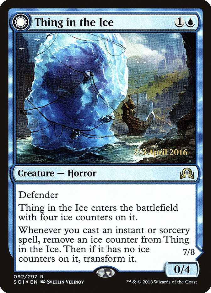 Thing in the Ice // Awoken Horror [Shadows over Innistrad Prerelease Promos] | Anubis Games and Hobby