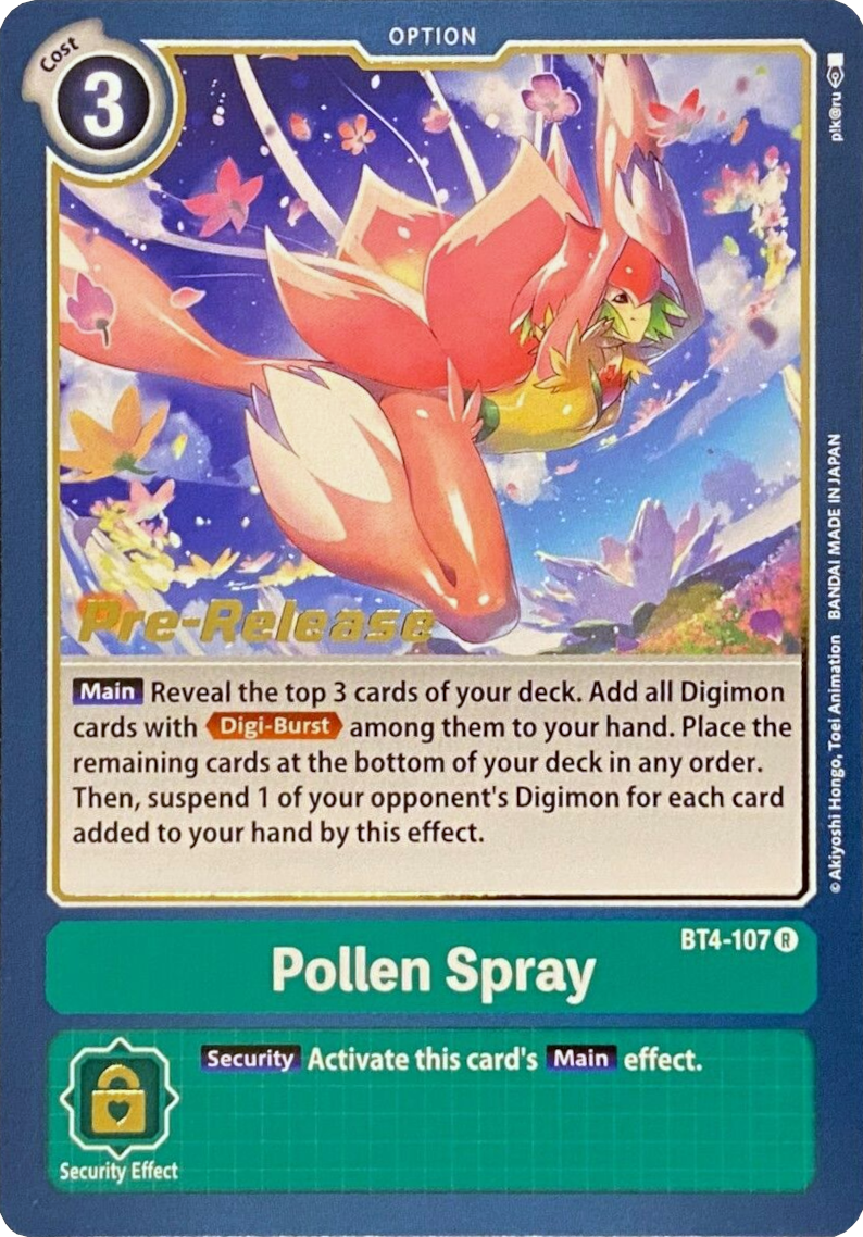 Pollen Spray [BT4-107] [Great Legend Pre-Release Promos] | Anubis Games and Hobby