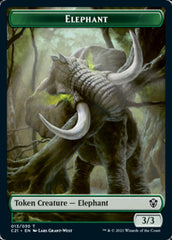 Frog Lizard // Elephant Double-Sided Token [Commander 2021 Tokens] | Anubis Games and Hobby
