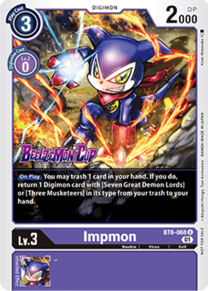 Impmon [BT6-068] (Beelzemon Cup Participation) [Starter Deck: Beelzemon Advanced Deck Set Promos] | Anubis Games and Hobby