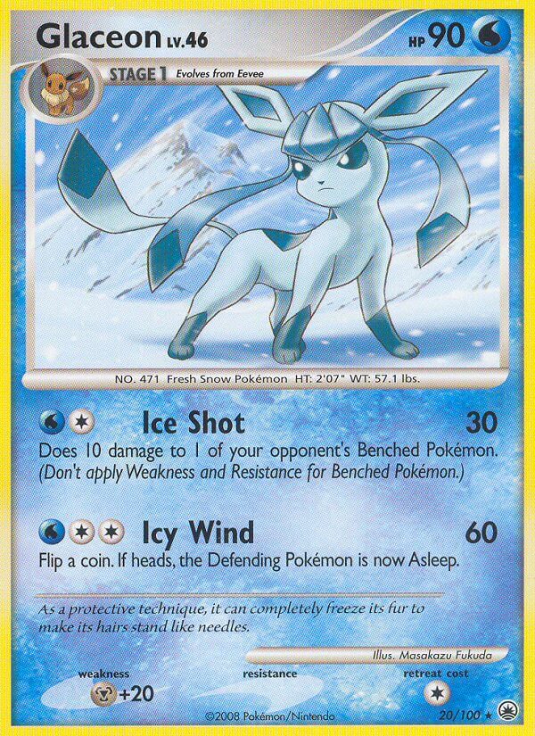 Glaceon (20/100) (Theme Deck Exclusive) [Diamond & Pearl: Majestic Dawn] | Anubis Games and Hobby