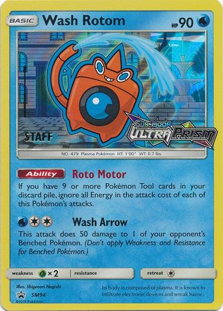 Wash Rotom (SM94) (Staff Prerelease Promo) [Sun & Moon: Black Star Promos] | Anubis Games and Hobby