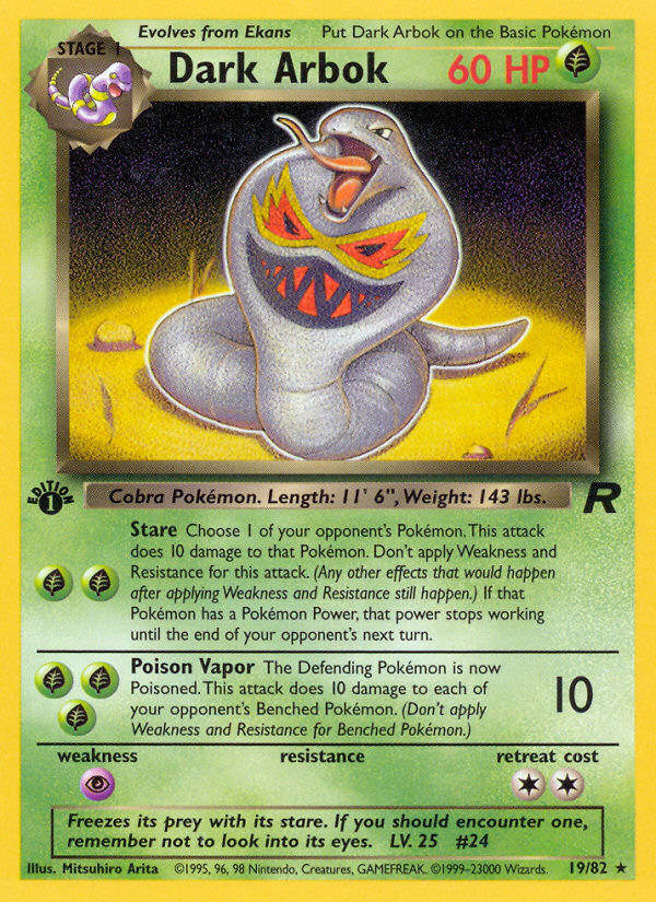 Dark Arbok (19/82) [Team Rocket 1st Edition] | Anubis Games and Hobby