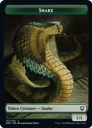 Snake // Hydra Double-Sided Token [Dominaria United Commander Tokens] | Anubis Games and Hobby