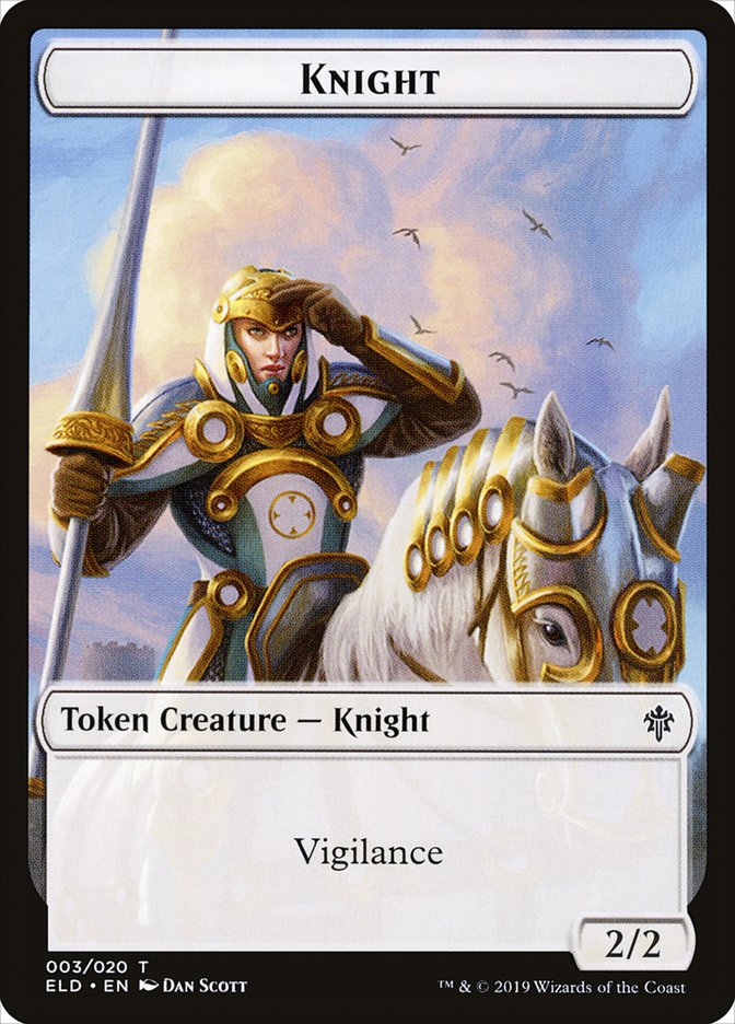 Knight Token [Throne of Eldraine Tokens] | Anubis Games and Hobby