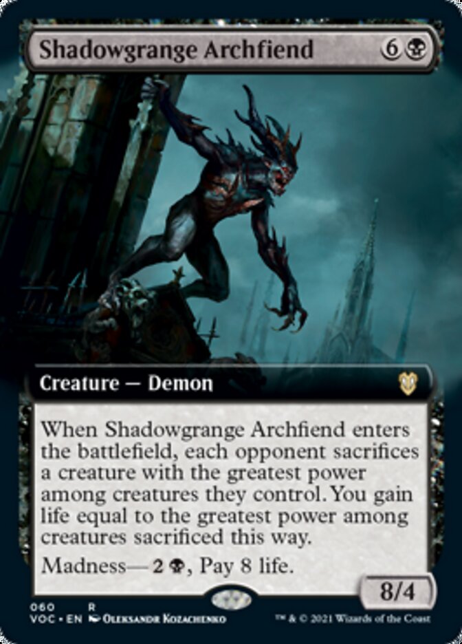 Shadowgrange Archfiend (Extended Art) [Innistrad: Crimson Vow Commander] | Anubis Games and Hobby