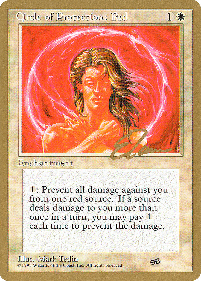 Circle of Protection: Red (Eric Tam) (SB) [Pro Tour Collector Set] | Anubis Games and Hobby