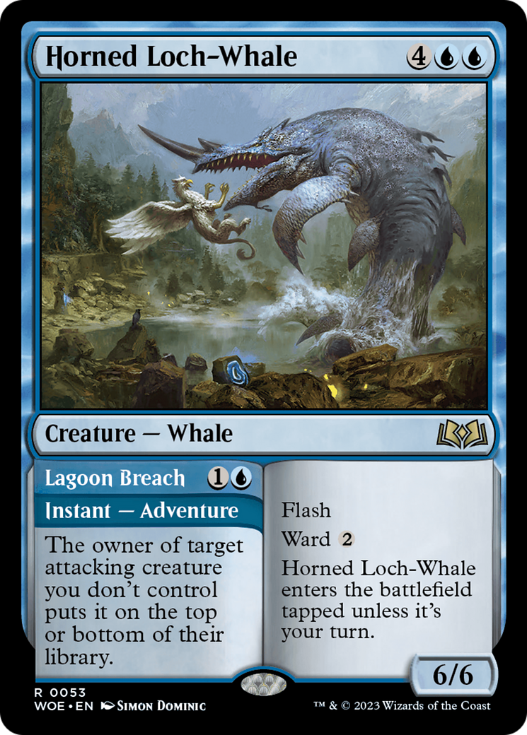 Horned Loch-Whale // Lagoon Breach [Wilds of Eldraine] | Anubis Games and Hobby