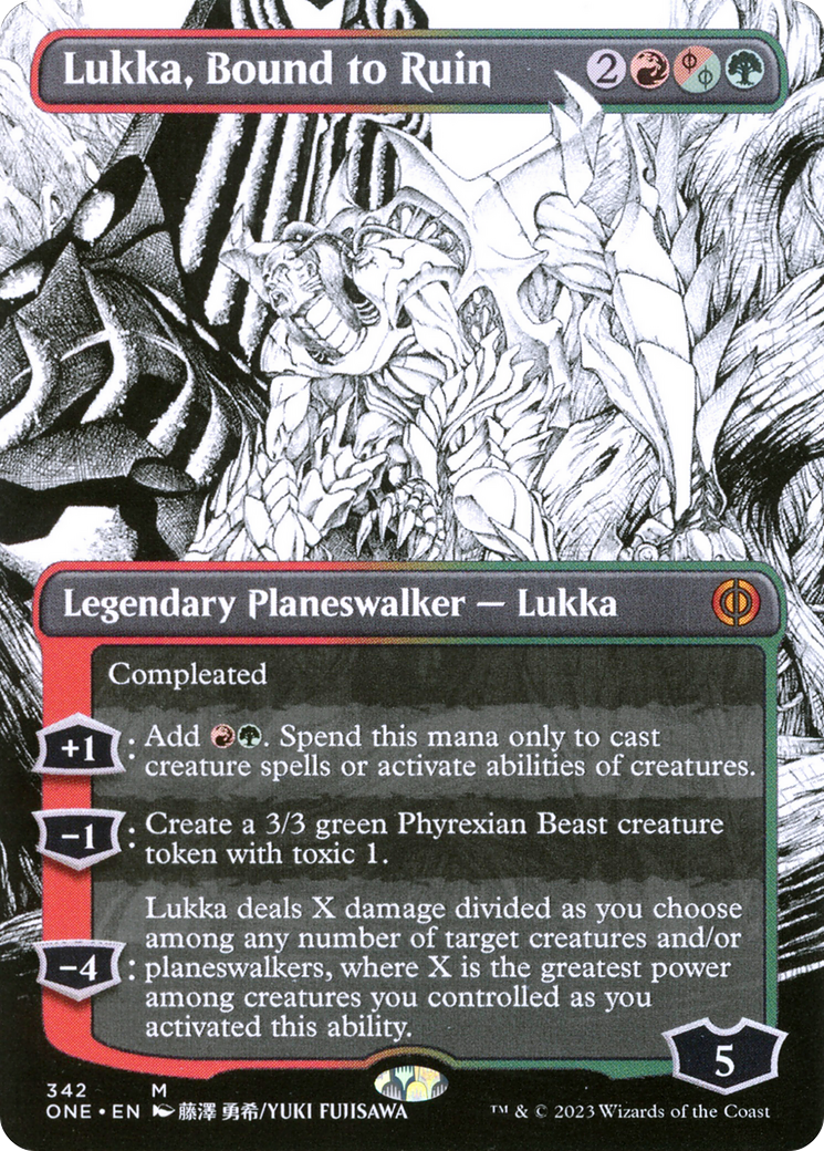 Lukka, Bound to Ruin (Borderless Manga) [Phyrexia: All Will Be One] | Anubis Games and Hobby