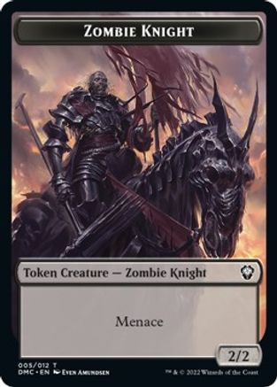 Zombie Knight // Warrior Double-Sided Token [Dominaria United Commander Tokens] | Anubis Games and Hobby
