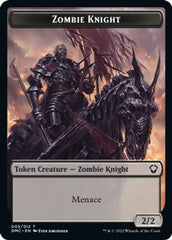 Zombie Knight // Goblin Double-Sided Token [Dominaria United Commander Tokens] | Anubis Games and Hobby