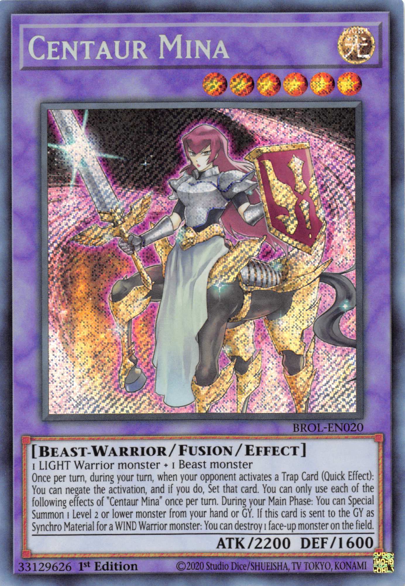 Centaur Mina [BROL-EN020] Secret Rare | Anubis Games and Hobby