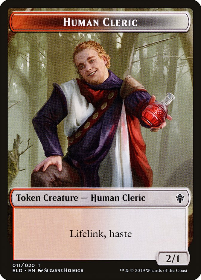 Human Cleric Token [Throne of Eldraine Tokens] | Anubis Games and Hobby