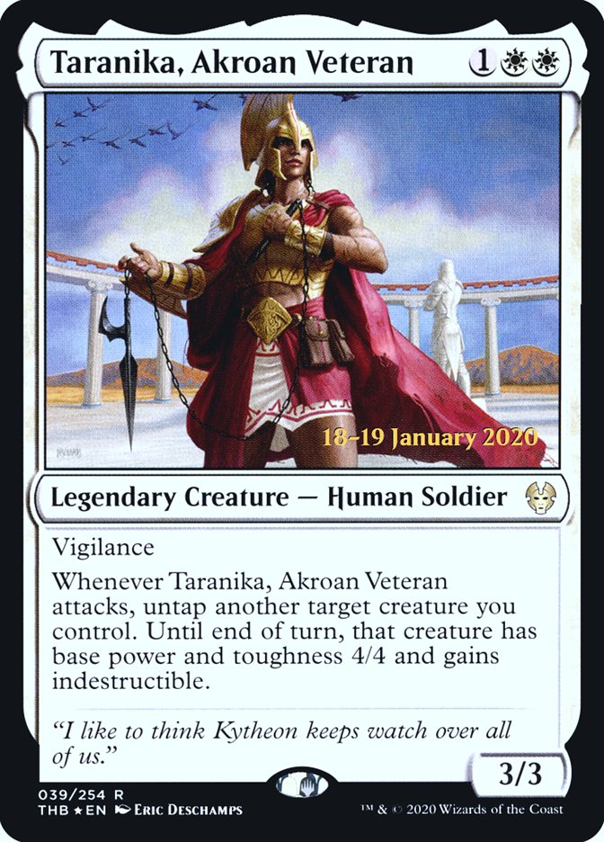 Taranika, Akroan Veteran [Theros Beyond Death Prerelease Promos] | Anubis Games and Hobby