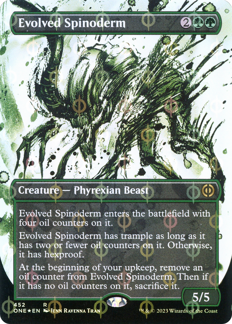 Evolved Spinoderm (Borderless Ichor Step-and-Compleat Foil) [Phyrexia: All Will Be One] | Anubis Games and Hobby