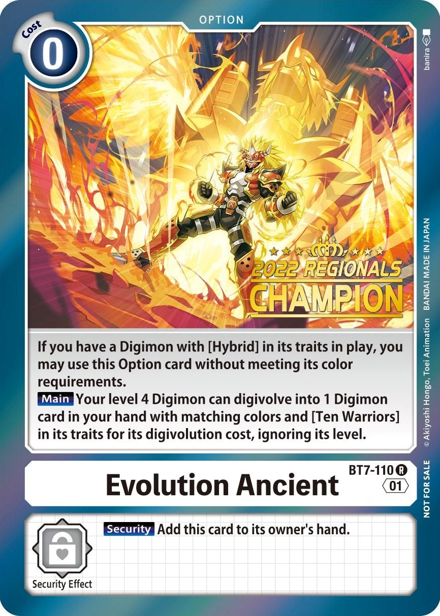 Evolution Ancient [BT7-110] (2022 Championship Offline Regional) (Online Champion) [Next Adventure Promos] | Anubis Games and Hobby