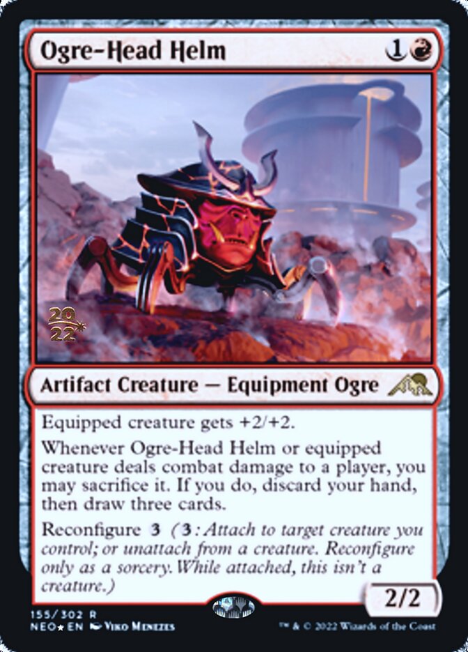 Ogre-Head Helm [Kamigawa: Neon Dynasty Prerelease Promos] | Anubis Games and Hobby