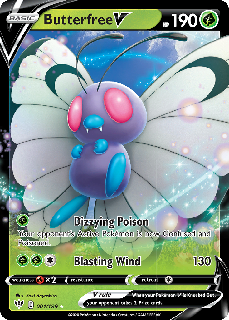 Butterfree V (001/189) [Sword & Shield: Darkness Ablaze] | Anubis Games and Hobby