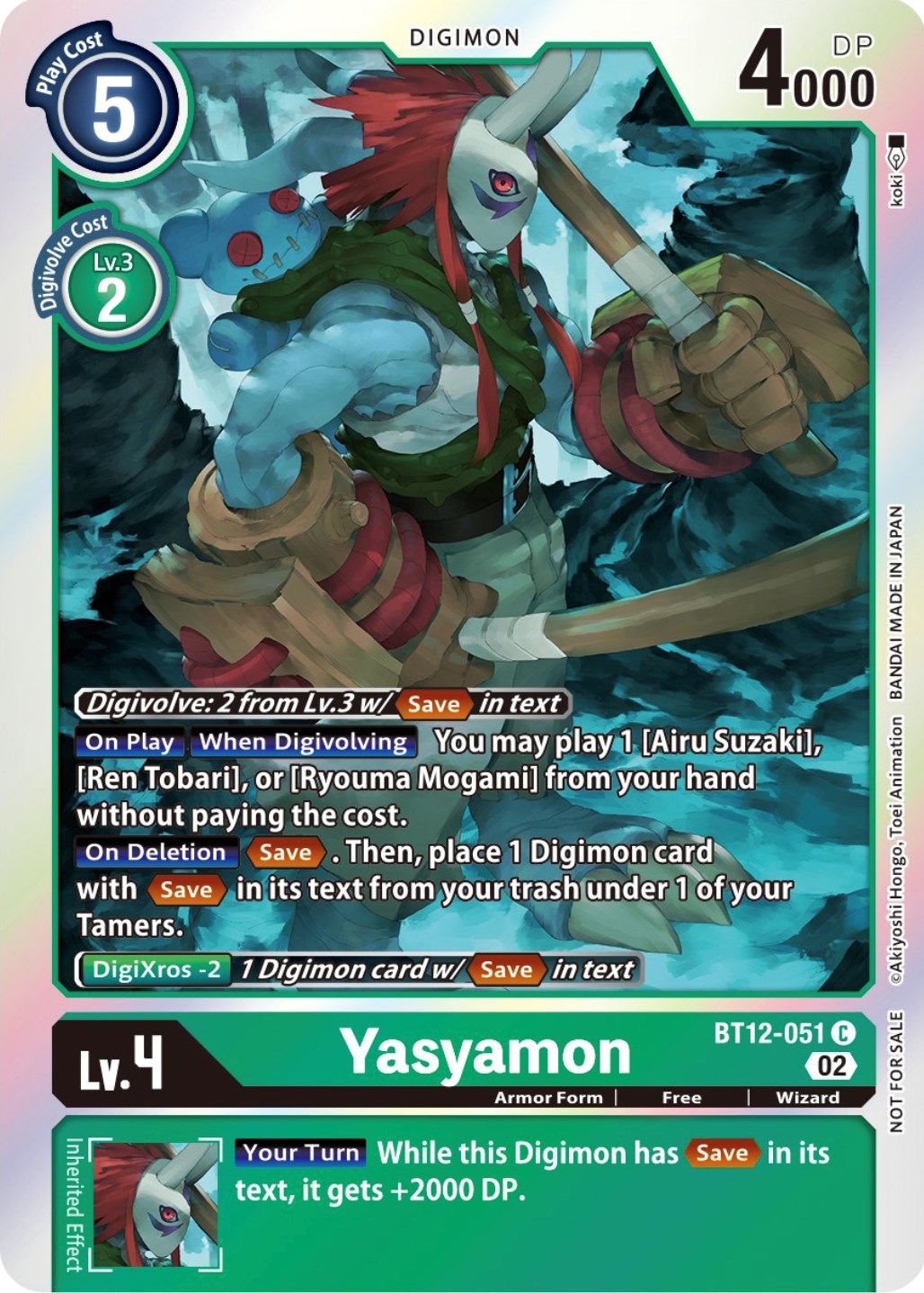 Yasyamon [BT12-051] (Box Topper) [Across Time] | Anubis Games and Hobby