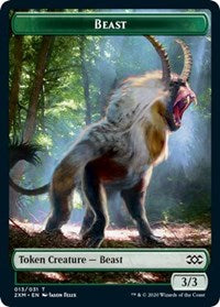 Beast // Treasure Double-Sided Token [Double Masters Tokens] | Anubis Games and Hobby