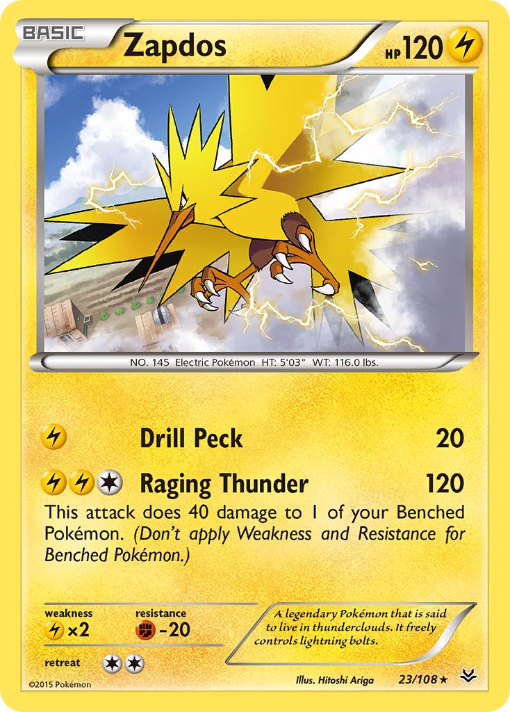 Zapdos(23/108) (Theme Deck Exclusive) [XY: Roaring Skies] | Anubis Games and Hobby