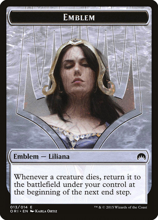 Liliana, Defiant Necromancer Emblem [Magic Origins Tokens] | Anubis Games and Hobby