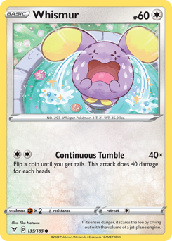 Whismur (135/185) [Sword & Shield: Vivid Voltage] | Anubis Games and Hobby
