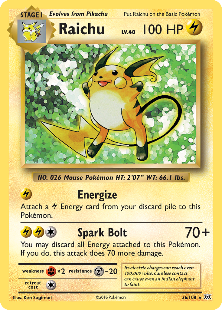 Raichu (36/108) [XY: Evolutions] | Anubis Games and Hobby