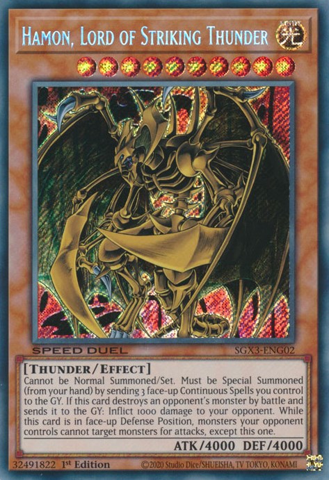 Hamon, Lord of Striking Thunder [SGX3-ENG02] Secret Rare | Anubis Games and Hobby