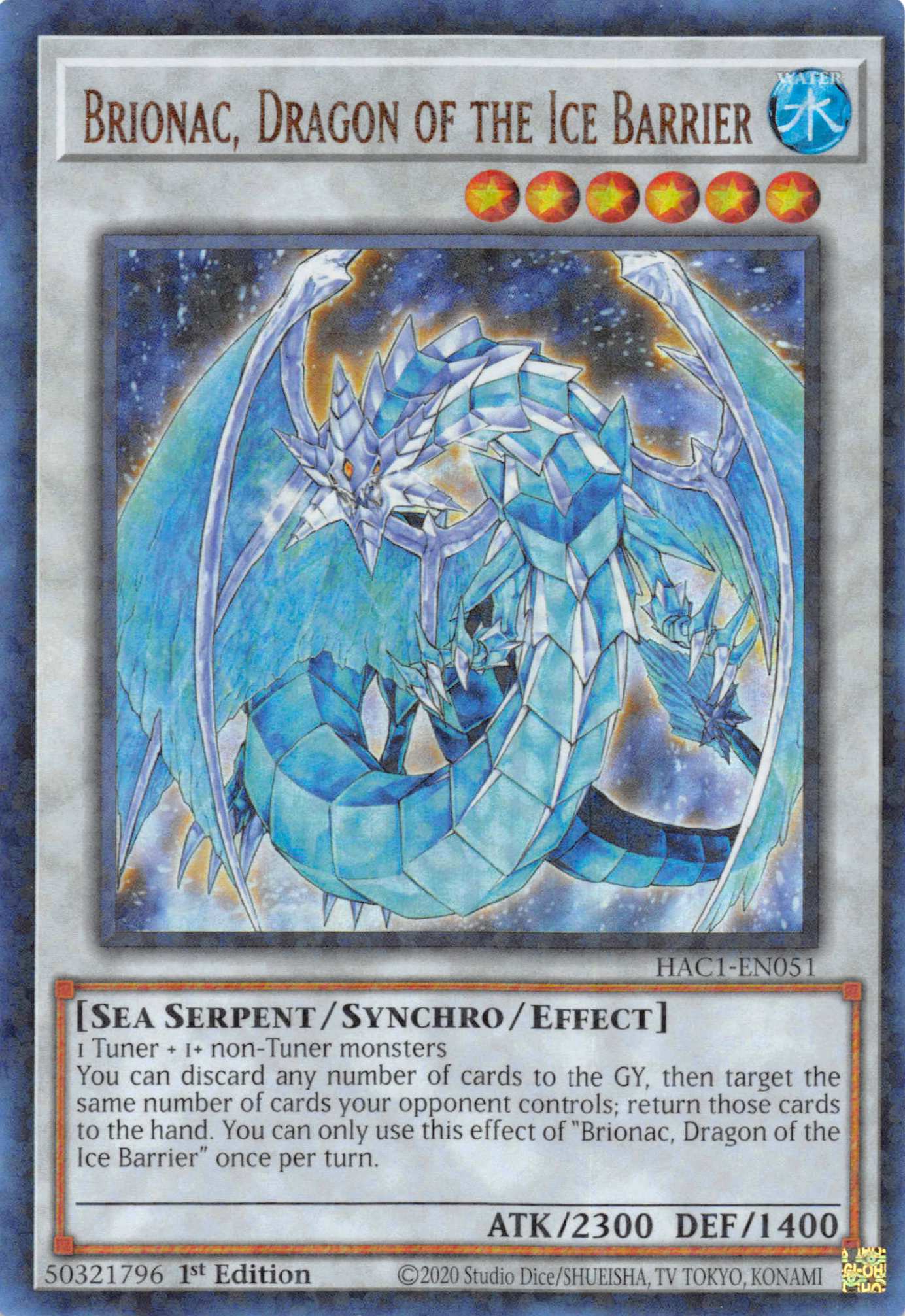 Brionac, Dragon of the Ice Barrier (Duel Terminal) [HAC1-EN051] Parallel Rare | Anubis Games and Hobby