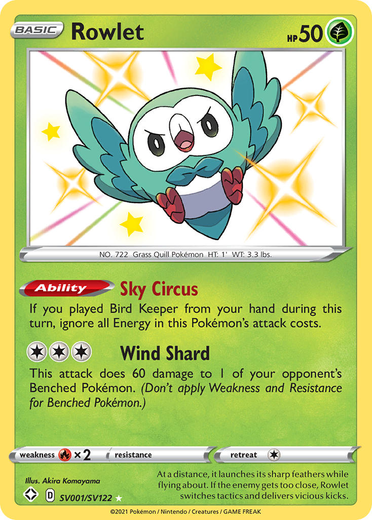 Rowlet (SV001/SV122) [Sword & Shield: Shining Fates] | Anubis Games and Hobby