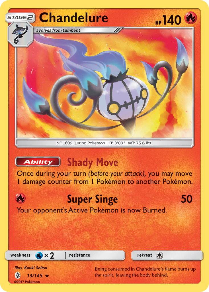 Chandelure (13/145) [Sun & Moon: Guardians Rising] | Anubis Games and Hobby