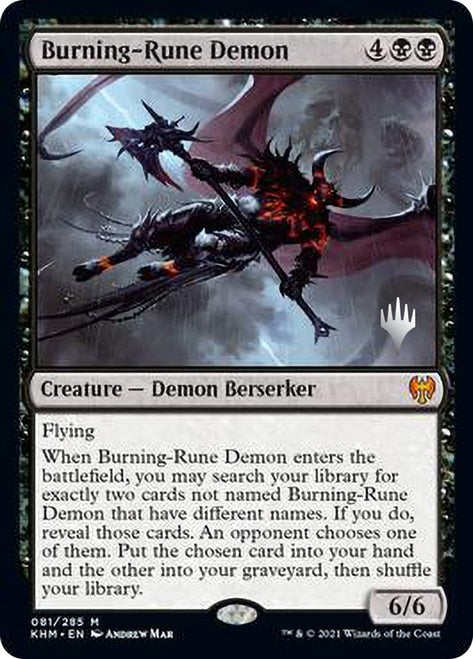 Burning-Rune Demon (Promo Pack) [Kaldheim Promos] | Anubis Games and Hobby