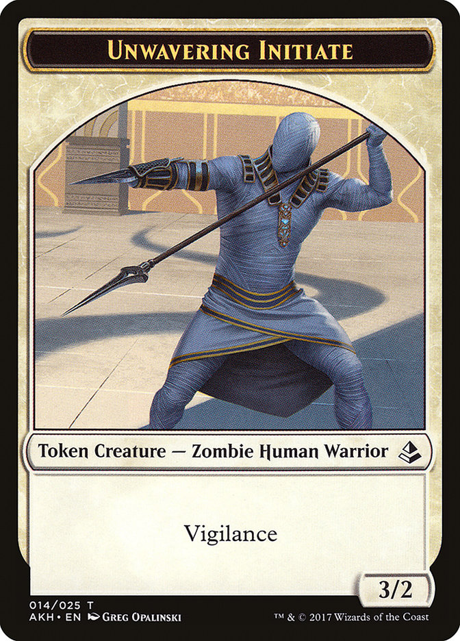 Unwavering Initiate // Wurm Double-Sided Token [Amonkhet Tokens] | Anubis Games and Hobby