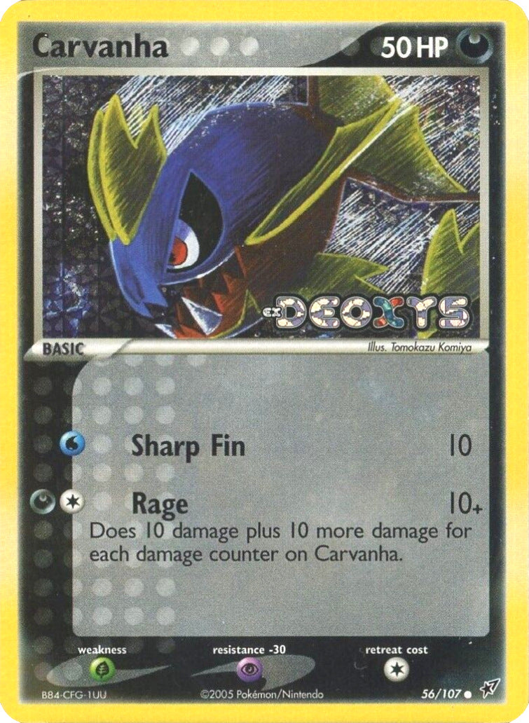 Carvanha (56/107) (Stamped) [EX: Deoxys] | Anubis Games and Hobby