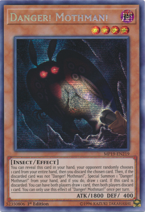 Danger! Mothman! [MP19-EN219] Prismatic Secret Rare | Anubis Games and Hobby