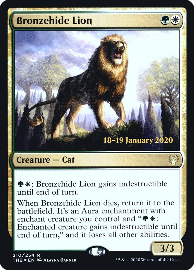 Bronzehide Lion [Theros Beyond Death Prerelease Promos] | Anubis Games and Hobby