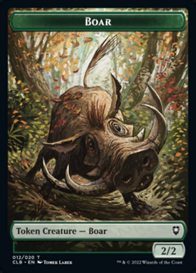 Treasure // Boar Double-Sided Token [Commander Legends: Battle for Baldur's Gate Tokens] | Anubis Games and Hobby