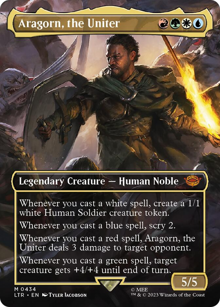 Aragorn, the Uniter (Borderless Alternate Art) [The Lord of the Rings: Tales of Middle-Earth] | Anubis Games and Hobby