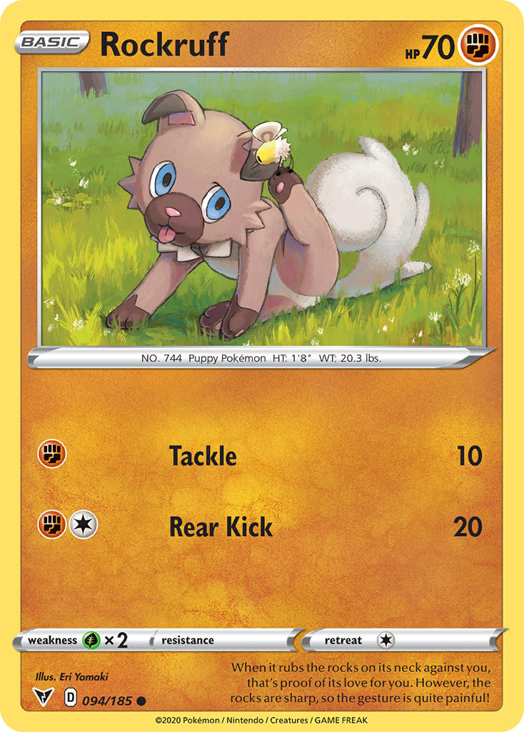 Rockruff (094/185) [Sword & Shield: Vivid Voltage] | Anubis Games and Hobby