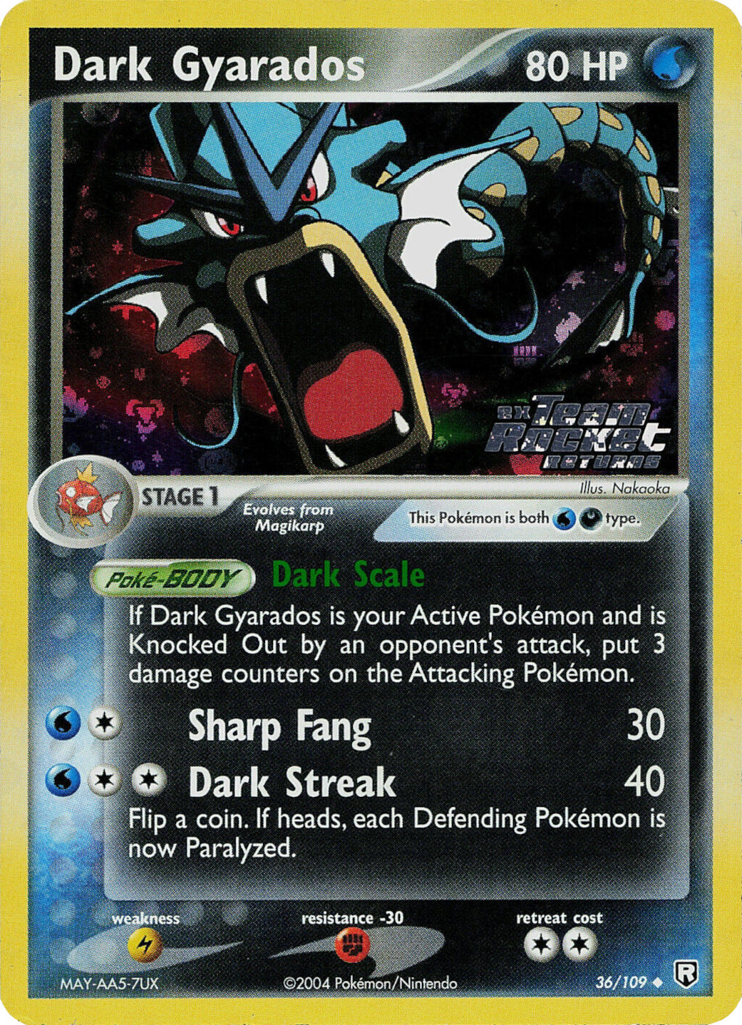 Dark Gyarados (36/109) (Stamped) [EX: Team Rocket Returns] | Anubis Games and Hobby