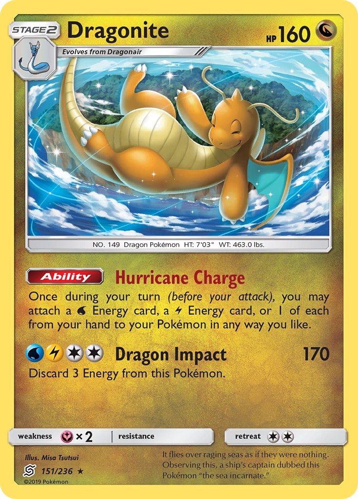 Dragonite (151/236) (Cracked Ice Holo) (Theme Deck Exclusives) [Sun & Moon: Unified Minds] | Anubis Games and Hobby