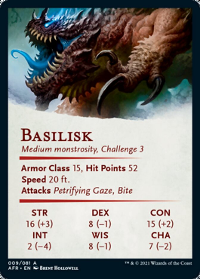 Basilisk Art Card (Gold-Stamped Signature) [Dungeons & Dragons: Adventures in the Forgotten Realms Art Series] | Anubis Games and Hobby