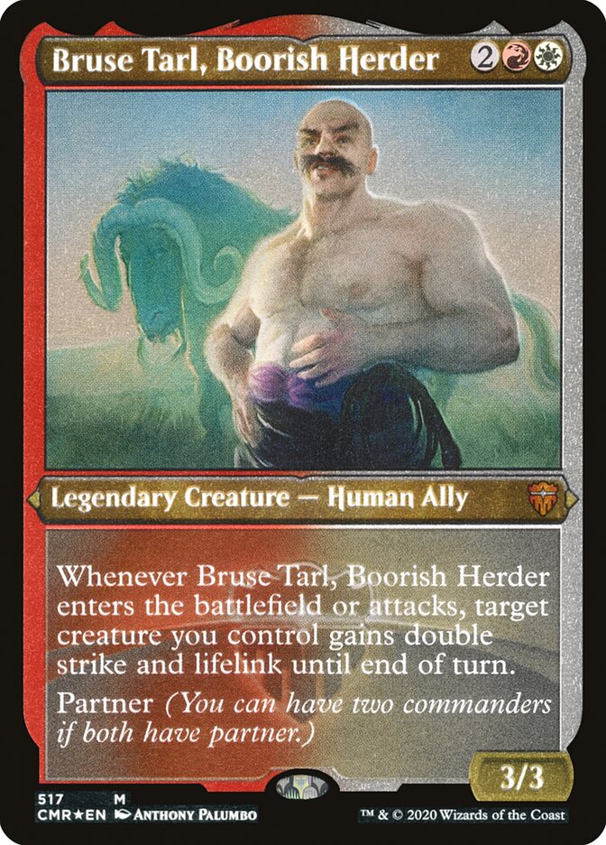 Bruse Tarl, Boorish Herder (Etched) [Commander Legends] | Anubis Games and Hobby
