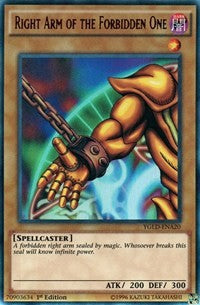 Right Arm of the Forbidden One (A) [King of Games: Yugi's Legendary Decks] [YGLD-ENA20] | Anubis Games and Hobby