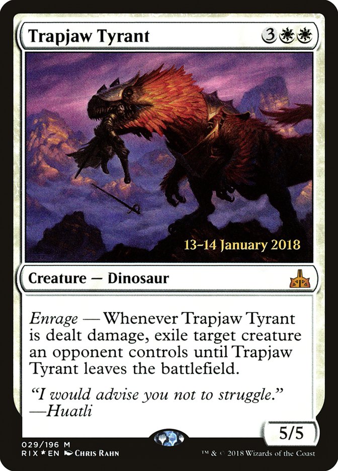 Trapjaw Tyrant [Rivals of Ixalan Prerelease Promos] | Anubis Games and Hobby