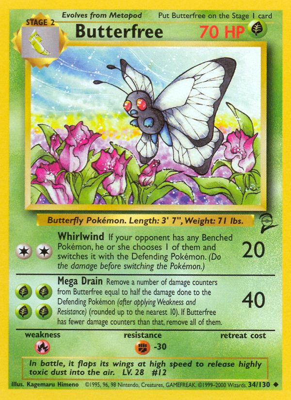 Butterfree (34/130) [Base Set 2] | Anubis Games and Hobby